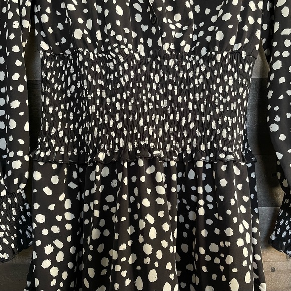 Polka Dot Dress L Boho Whimsy Goth Party Going Out Mini Classy Elegance - Picture 11 of 16